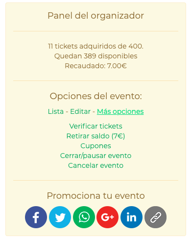 panel administración vivetix