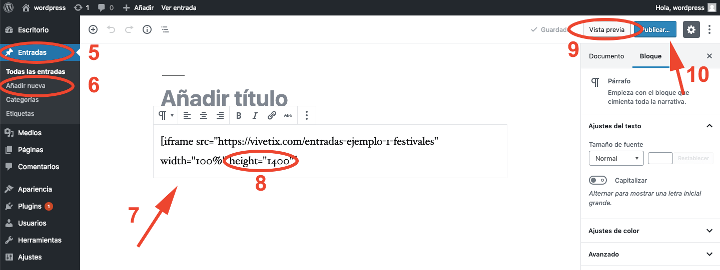 añadir plugin a página